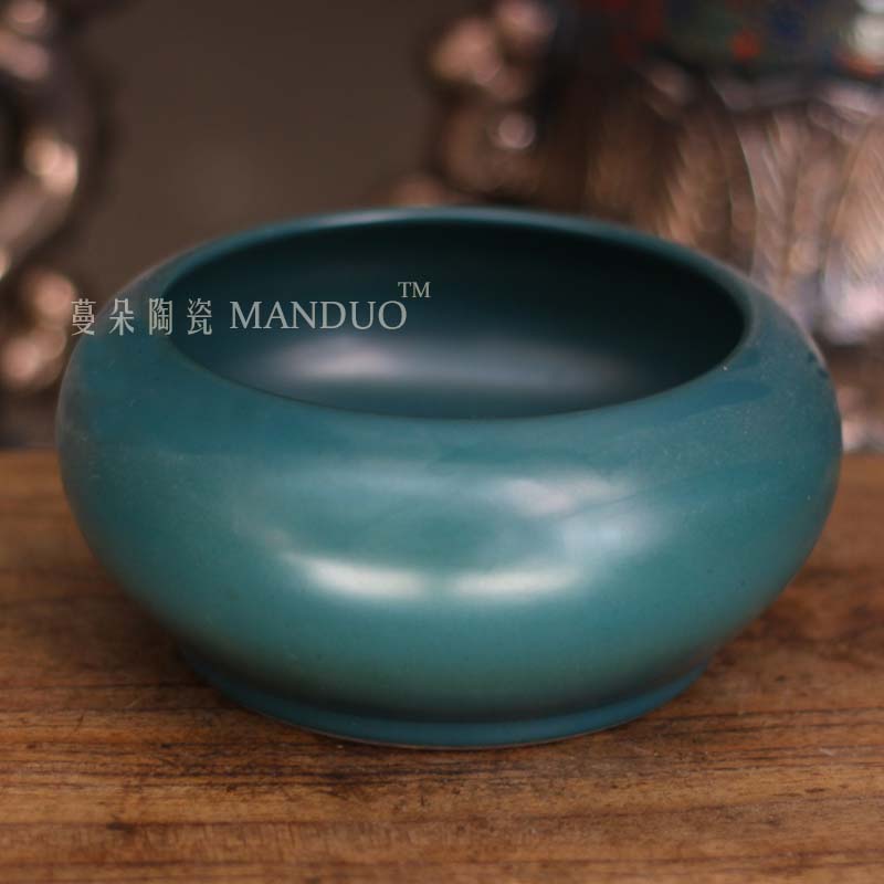 Jingdezhen classical ancient writing brush washer refers to flower pot flowers flower shallow porcelain basin classical porcelain basin water is shallow