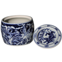 Jingdezhen hand-painted Xuande cricket jar with dragon pattern Blue and white porcelain cricket jar with dragon pattern