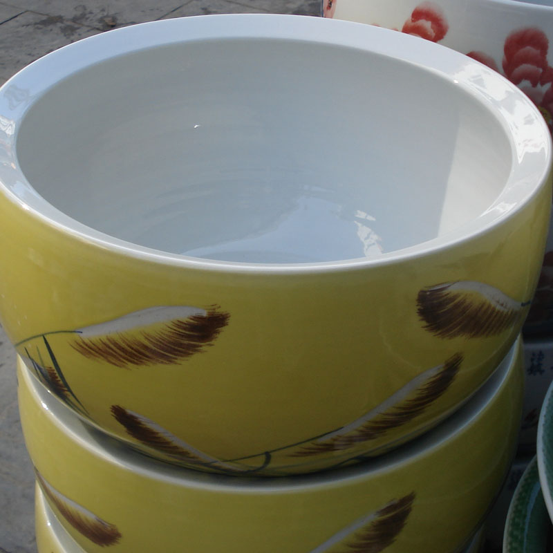 Jingdezhen hand - made reed bird writing brush washer display trash porcelain porcelain basin fashion porcelain porcelain crock