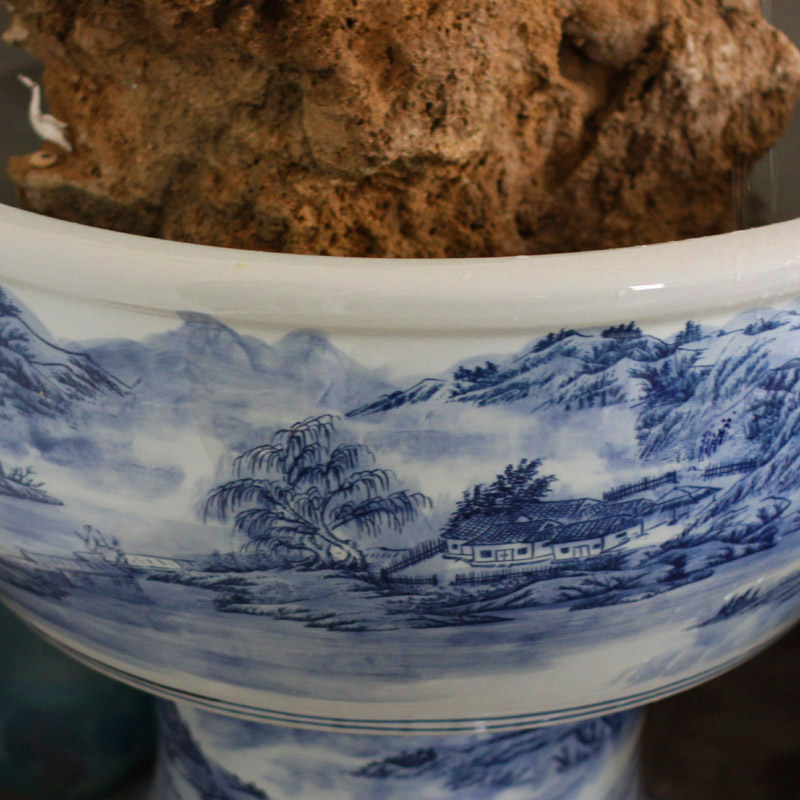 Jingdezhen high rockery tanks around 80-85 feet in diameter with porcelain porcelain porcelain lotus cylinder