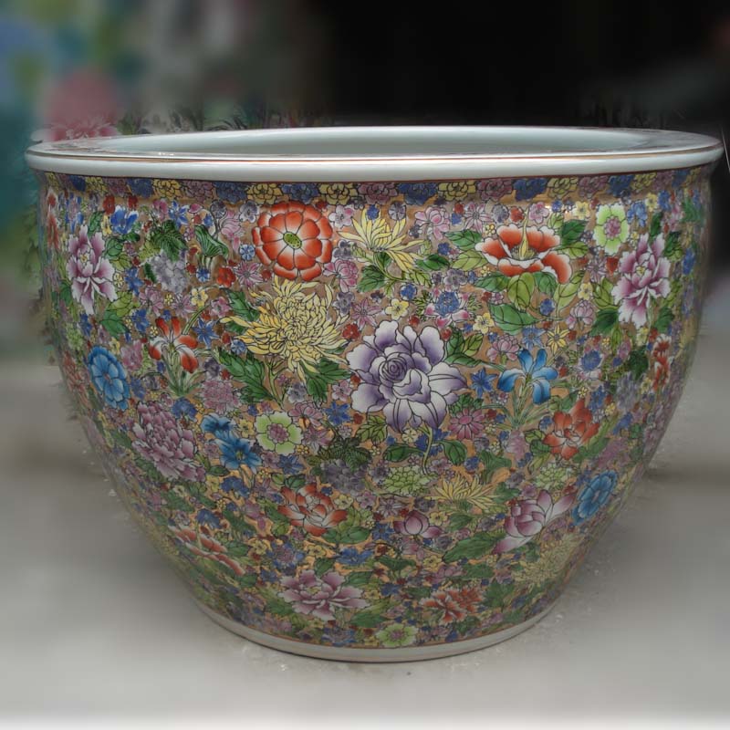 Jingdezhen manual pastel painting peony vats over porcelain art display VAT wealth and key-2 luxury