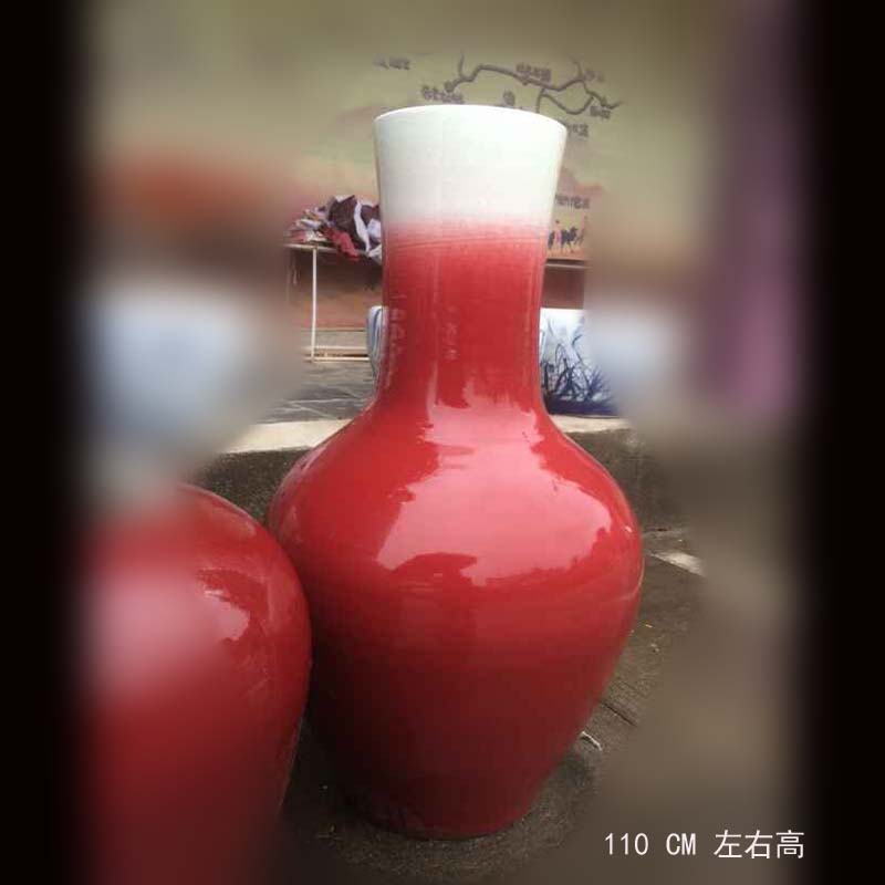 Jingdezhen 105 & ndash; 110 cm tall red up porcelain vases festival red celestial display furnishing articles ceramic vase