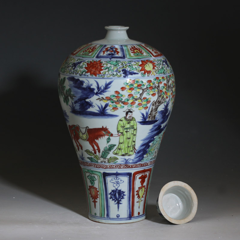 Jingdezhen hand - made color Xiao Heyue chase Han Xinmei bottles of ancient color copy under the yuan dynasty colorful porcelain bottle