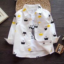  Boys  shirt long-sleeved cotton baby boy boys 3-4 years old 6 thin spring and autumn baby childrens shirts inch autumn