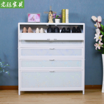 Shoe cabinet home door storage cabinet aisle outdoor sunscreen waterproof balcony outdoor aluminum alloy shoe cabinet glass cabinet