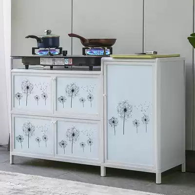Kitchen integral cabinet household dish cabinet gas tank cabinet storage cabinet aluminum alloy? Car tempered glass stove cabinet