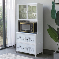 Kitchen shelf floor-to-floor multi-layer storage cabinet locker aluminum alloy cupboard household simple cabinet Cabinet Cabinet