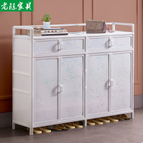 Shoe cabinet home door simple modern simple assembly storage locker outdoor waterproof sunscreen aluminum alloy shoe cabinet