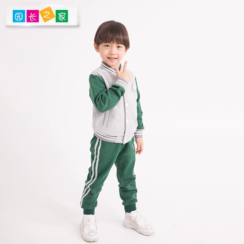 Спортивная осенняя зеленая хлопковая бейсбольная форма для раннего возраста, комплект, семейный стиль