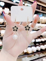 Advanced Sense Asymmetric Tassel Earrings 2021 Tide Long earrings Women Flower Pearl Fashion Anti-allergy Ear