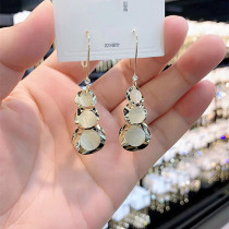 South Korea Dongdaemun Cat Eye Stone Multilayer Earrings Woman Ins New Personality Eardrop Net Red Bursting Fashion Ear Ornaments