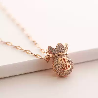 Net celebrity personality all-match titanium steel Korean ins purse short accessories necklace female simple temperament clavicle chain trend