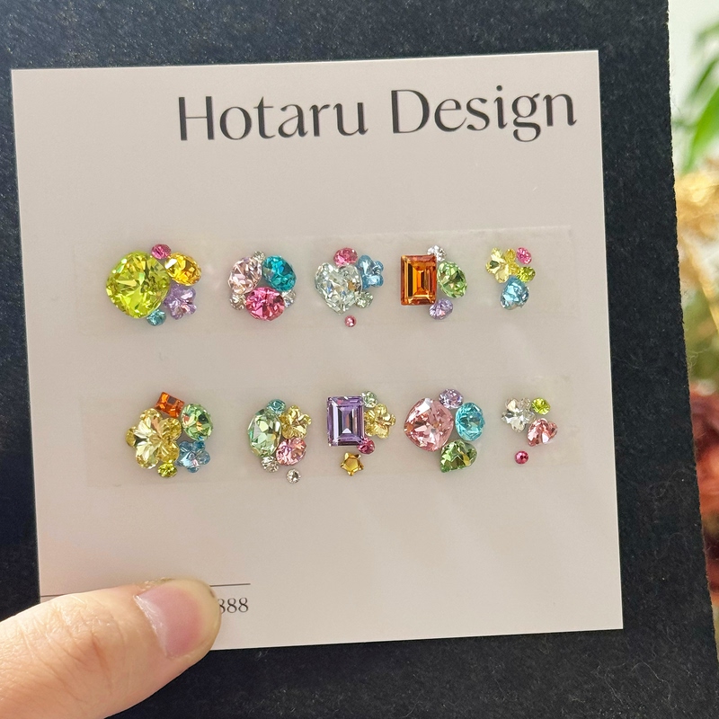 Swarovski Manicure Diamond Material Package Jewelry Colorful Full Diamond Api Light Pink Blue Etc. Quanhua Material Package Glass