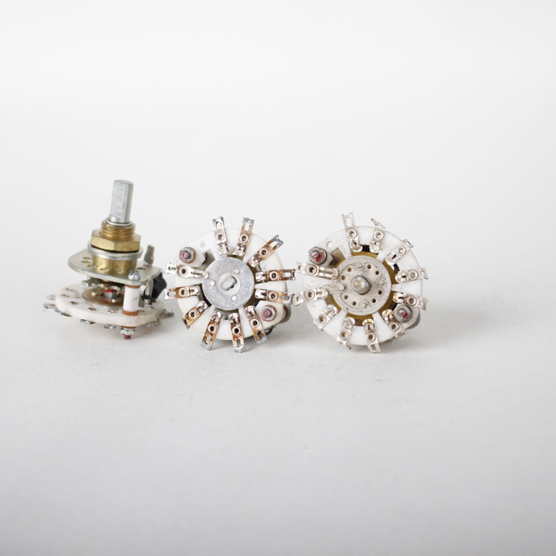 New inventory monolayer screwup 9 down to 9 gear silver plated copper band switch ceramic rotary switch
