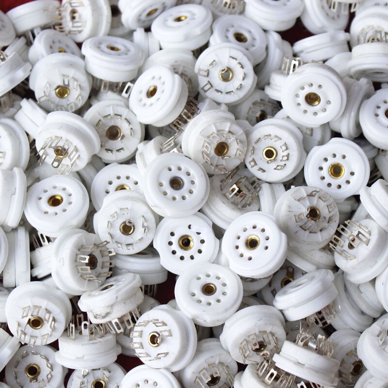 Early new ceramic stock Small nine-foot electronic tube seat suitable for electronic tubes such 6N3 6N3 6N11 12AX7 12AX7 Taobao