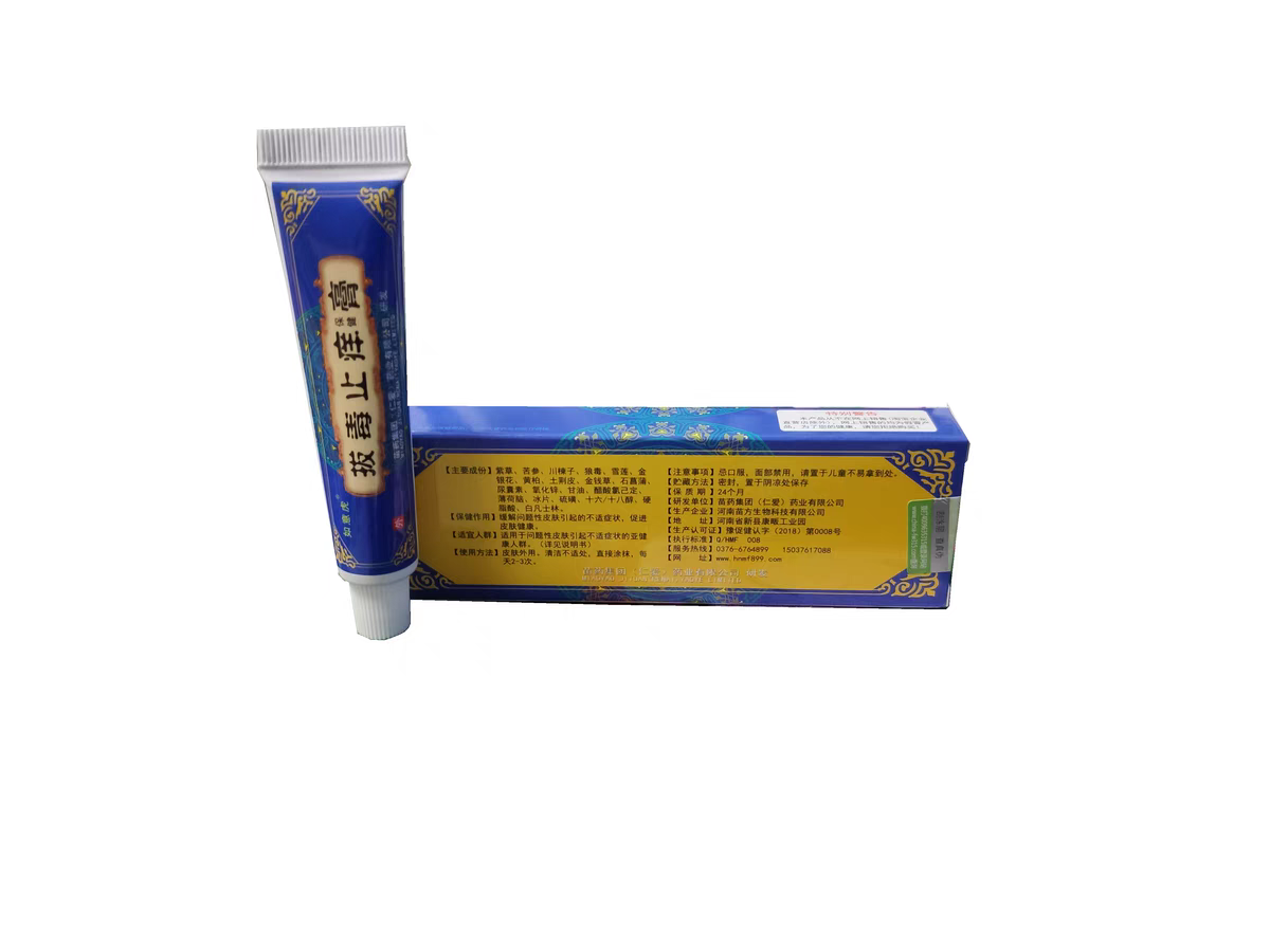 Антибактериальные карта 如意虎止痒膏15g/支正品皮肤外用蚊虫叮咬草本乳膏软膏
