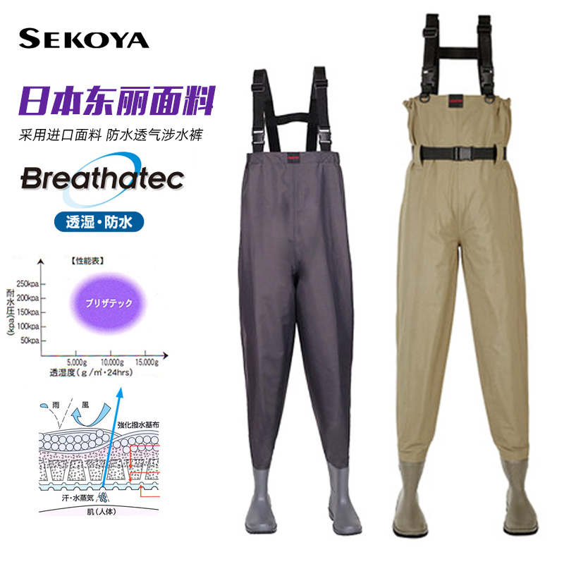 Japanese Imported Toray Material Wading Pants, Half-Length Wading Pants for Stream Fishing, Fish Catching Pants, Waterproof Pants, Lightweight and Breathable