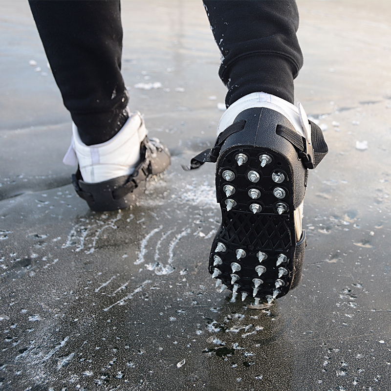 Strapping anti-slip ice fishing shoe cover winter fishing ice claw rock fishing shoe cover nail shoe cover anti-wave embankment stone nail bottom shoe-Taobao