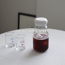 Little House ) # Love supplies# Chubby Juice Milk Glass Cold Bottle