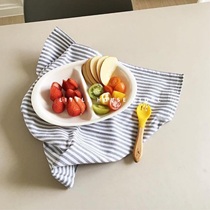 Little House) Oval double-grid dinner plate · elegant food plate series no2