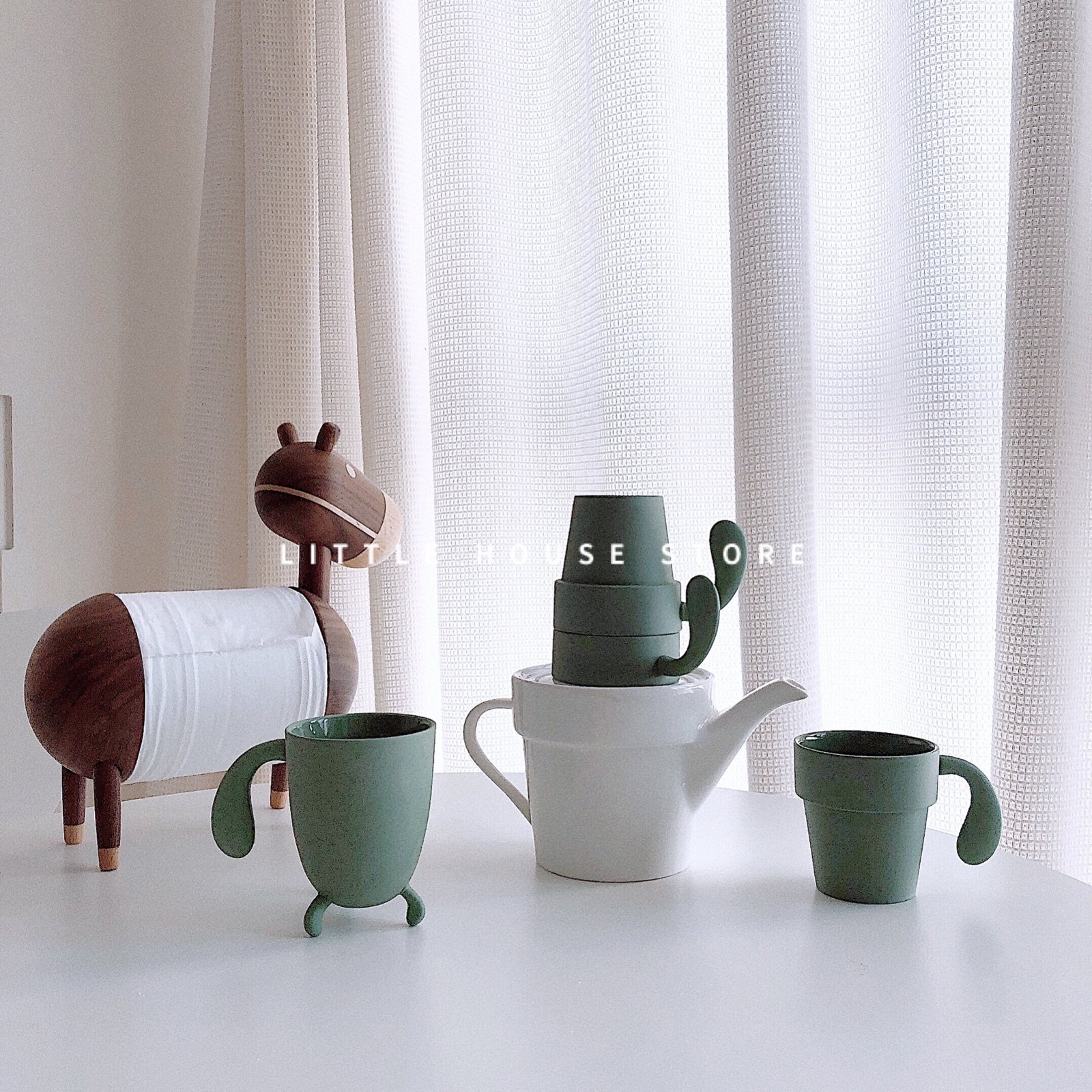 (Little House) My favorite little donkey and the green cup