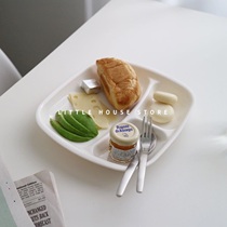 Little House) square three-grid dinner plate · elegant food plate series no3