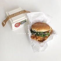 Little House ) ins style hamburger sandwich bento box portable food box
