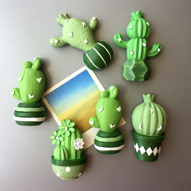 Cartoon Fridge Decorative Magnet Day Series Little Frescoed Plant Multimeat Cactus Fridge with magnet idea