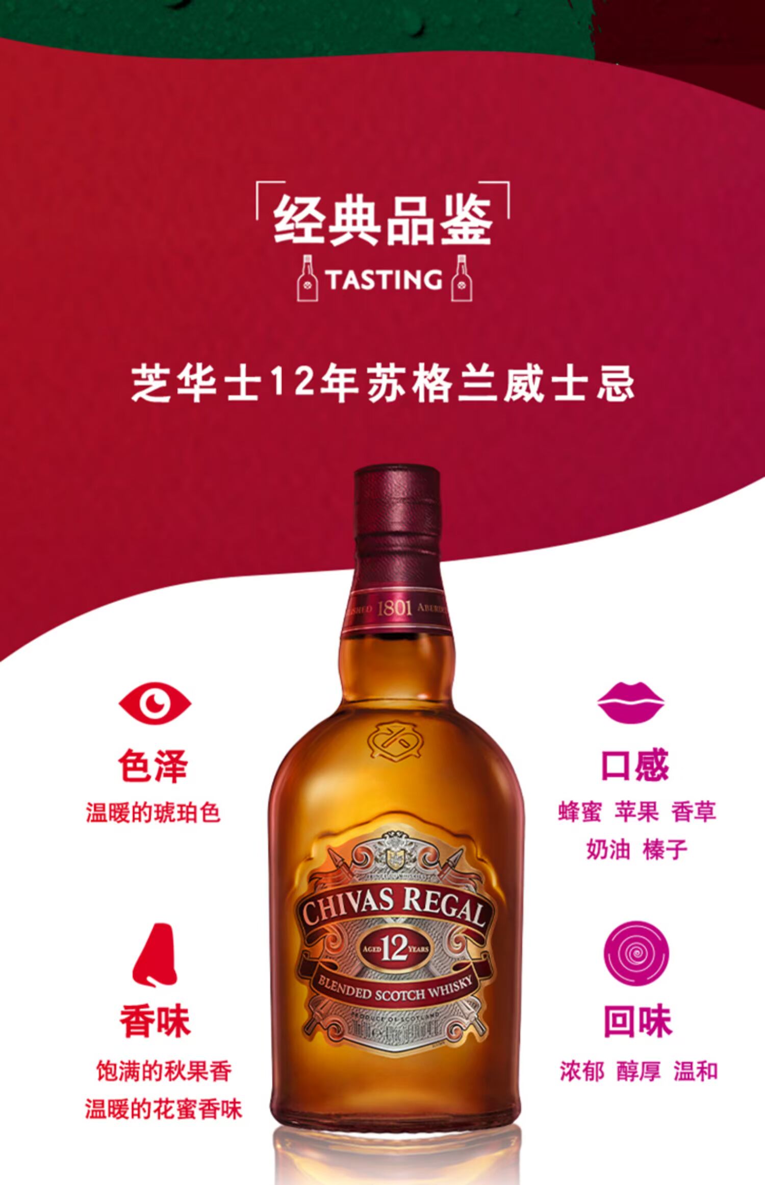 Chivas芝华士12年苏格兰调和威士忌