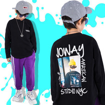 Childrens performance clothing drum set in the big childrens fashion autumn hip-hop boys velvet suit handsome hip-hop girls clothing