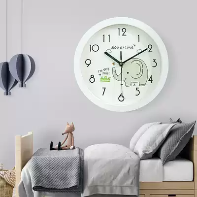 Home bedroom cute clock cartoon children's quartz clock Personality fashion creative mute round living room wall clock watch