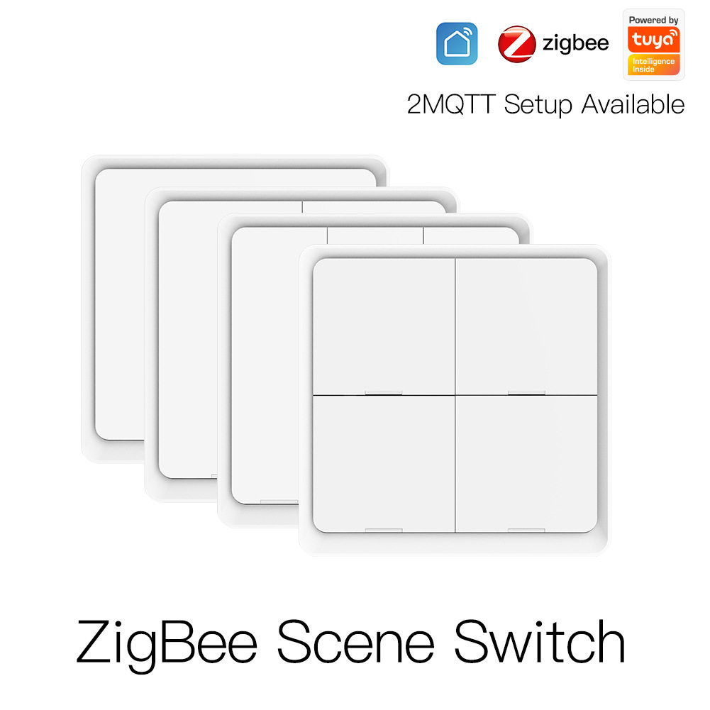 Zigbee scene switch wireless 4-button random sticker Tuya smart home remote control scene smart switch