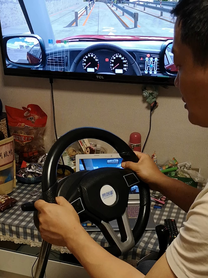 Yijiaxing 자동차 운전 시뮬레이터 자동차 스티어링 휠 운전 학교 테스트 운전 면허증 과목 2 및 3 수동 자동 교대 학습