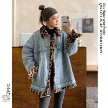 2021 autumn and winter new womens retro Hong Kong style ins all-match loose denim double-sided wear BAO WEN jacket top tide