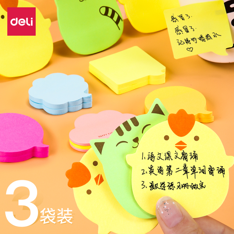 Del cartoon Post-it notes can be repeatedly pasted color note paper cartoon animal notice Post Post
