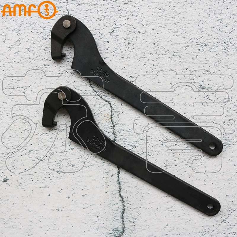 German original imported AMF adjustable hook shaped wrench with round pin 22 2 5 mm-230 10mm