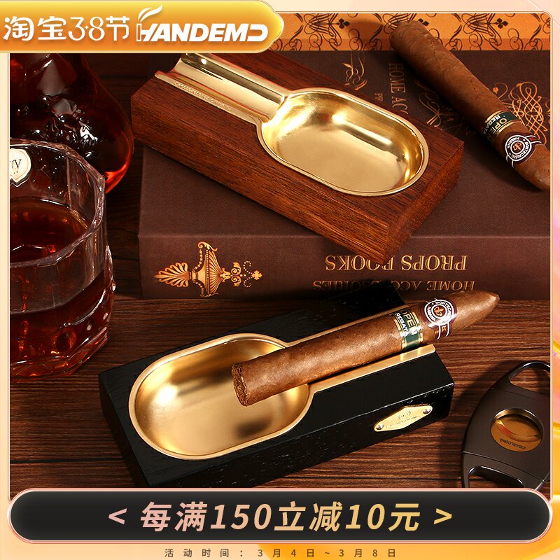 Cigar Tobacco Ashtray Men's Creative Cigar Tobacco Trays Cuban Personality Fashion Living Room European-style Metal Cigar Cigarettes Ashtray