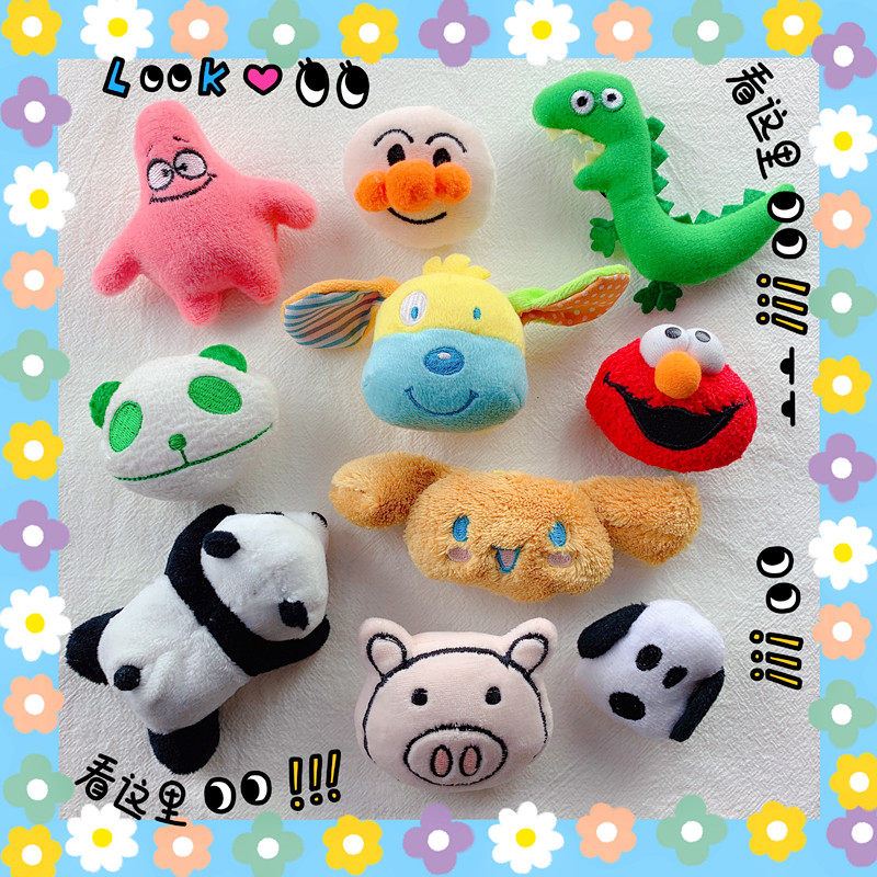 In cartoon cute chest pin panda plush dough bag pin accessories decorated with sesame street accessories badge