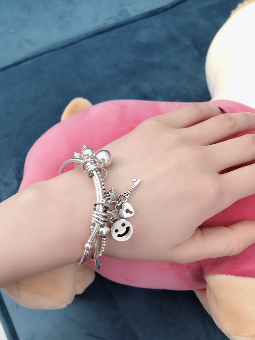 Vòng tay nổ bạc Sterling Vòng đeo tay Joker 99-12 - Vòng đeo tay Clasp vòng tay trầm hương