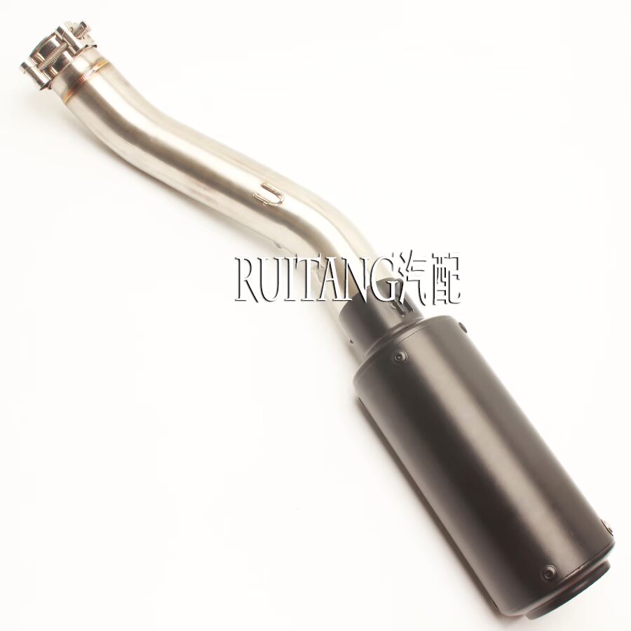 Sửa đổi xe máy thể thao ống xả xe hơi 51 thép không gỉ Huanglong 300 600 phần giữa với thùng lưới phổ quát - Ống xả xe máy pô xe máy giảm thanh