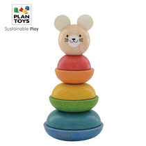 Thai imports PlanToys Animals Stacked Tower Rubber Wooden Stacks of Leasing Toys 5681