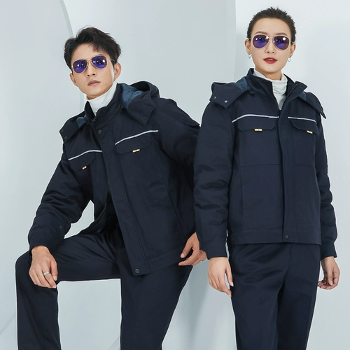 Хлопковый зимний износостойкий комплект для работы, куртка, рабочая одежда, увеличенная толщина, делается под заказ