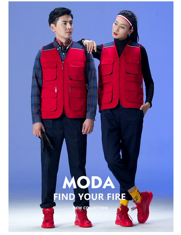 Áo vest cotton in logo tùy chỉnh in logo quảng cáo vest mùa thu đông dày bảo hiểm lao động vest vest tình nguyện ao ba lo nam