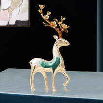 Enamel Color Alloy Plum Blossom Deer Pendulum Pieces New Chinese Light Lavish Living Room Genguan Tabletop Decoration TV Cabinet Furnishing