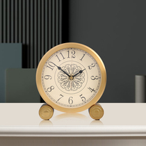 New Chinese Home Seat Clock Brief Desktop Swing Piece Fashion High End Sitting Bell Creative American Muted Quartz Clock