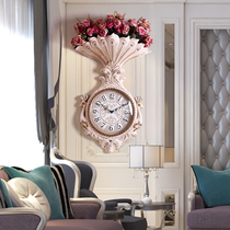 Luxury European wall clock Living room creative fashion personality household atmosphere silent Quartz clock Nordic light luxury clock