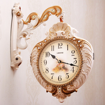 Jane O creative minimalist Double-sided Hanging Bell Wall Clock Fashion Living-room Decoration Hanging Watch Silent Clock Personality Art Wall Clock
