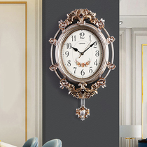 Modern light extravagant decorated living room hanging bell household minimalist creative European style fashion muted atmosphere retro quartz clock