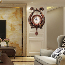 Atmosphere Brief Yoo Style Retro Hung Clock Living Room Decoration Clock Silent Quartz Clock Art Swing Bell Personality Wall Clock