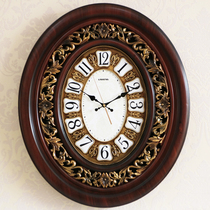 New Chinese retro hanging clock Living room Atmospheric Eurostyle timepieces Decorative Clocks Muted Quartz Clocks American Wall Clocks